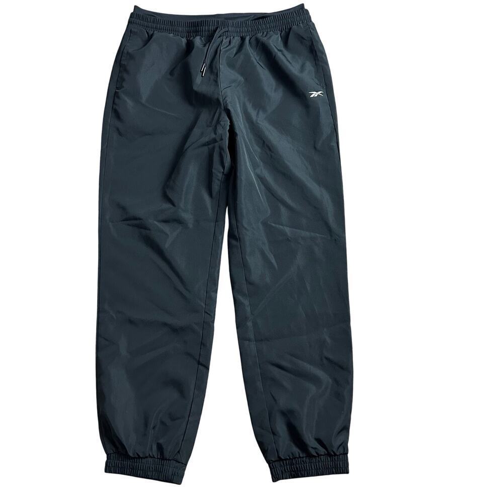 NWT Reebok Womens Athletic Pants Size Large Black Windbreaker Track Jogger